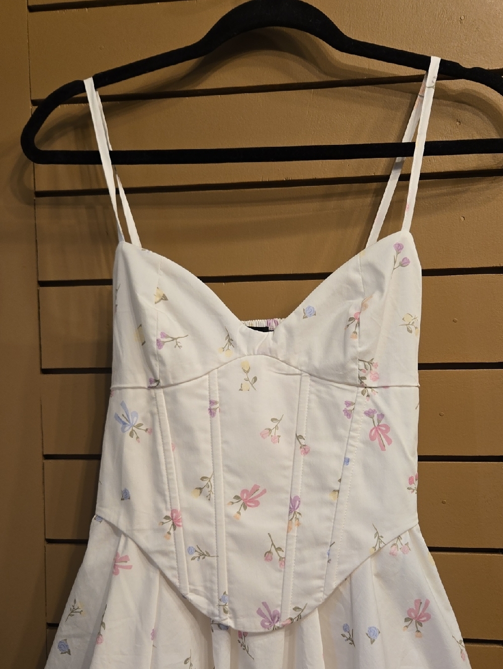 Babyboo Analeigh Mini Dress - White Multi Floral Print Size XS - Picture 5 of 9
